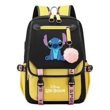 Interstellar Baby Stitch Usb Backpack For Boys And Girls Casual Woven Strap Flip Backpack