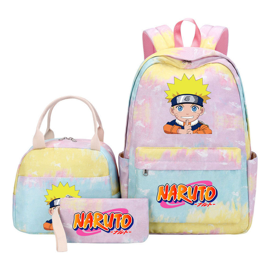 Naruto Student Girl Backpack Lunch Bag Three Piece Set Backpack Set