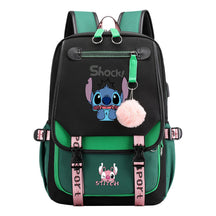 Interstellar Baby Stitch Usb Backpack For Men And Women, Casual Woven Strap Flip Back Backpack