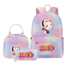 Naruto Teenage Student Girls School Bag Lunch Bag Three Piece Set Backpack Set