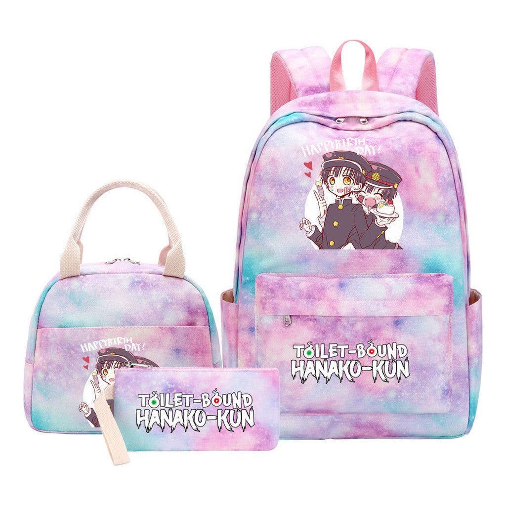 Teenage Student Girl Backpack Lunch Bag Three Piece Set Backpack Set