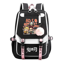 Cartoon Fashion Usb Youth School Bag For Boys And Girls Casual Ribbon Flip Backpack