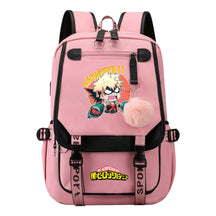 My Heroes Academy Usb Student Backpack For Boys And Girls, Casual Weaving Ribbon Flip Back Backpack