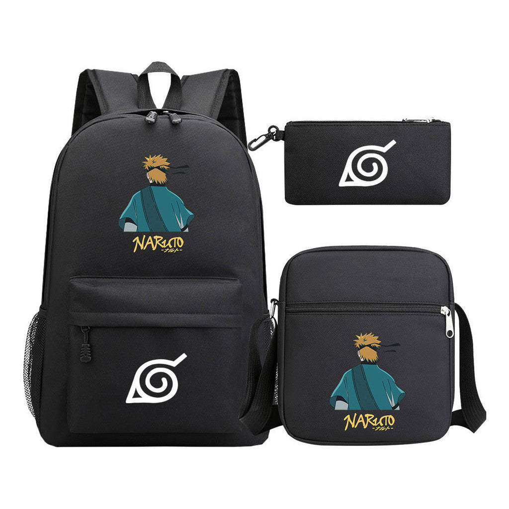Anime Naruto Starry Sky Student School Bag Three Piece Set Backpack Set