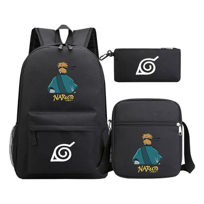 Anime Naruto Starry Sky Student School Bag Three Piece Set Backpack Set