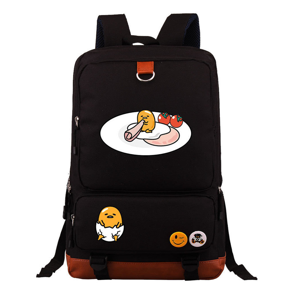 Cartoon Anime Lazy Egg Youth Student Backpack, Large Capacity Travel Bag, Boy's And Girl's Backpack