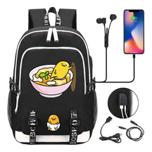 Comic Lazy Egg Youth Student Backpack Usb Men's And Women's Leisure Backpack