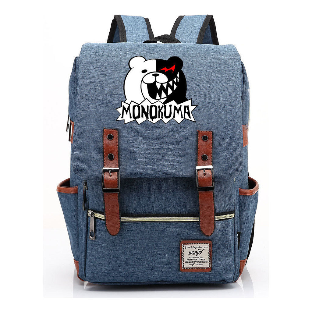 Printed Student Backpack With Men's And Women's Casual Belt Buckle, Classic Backpack