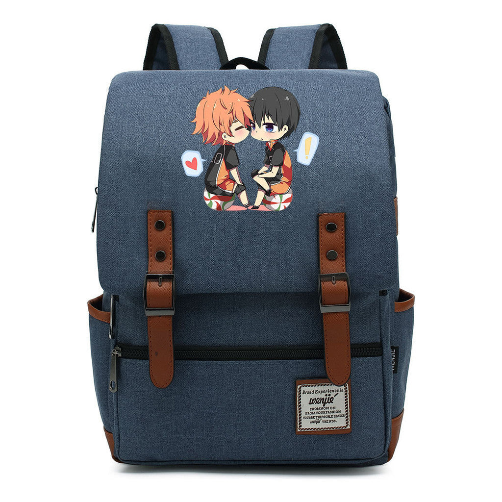 Volleyball Youth Printed Student School Bag Casual Belt Buckle Classic Backpack