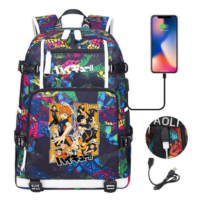 Volleyball Youth Usb Large Capacity Youth Student School Bag Men's And Women's Leisure Travel Backpack
