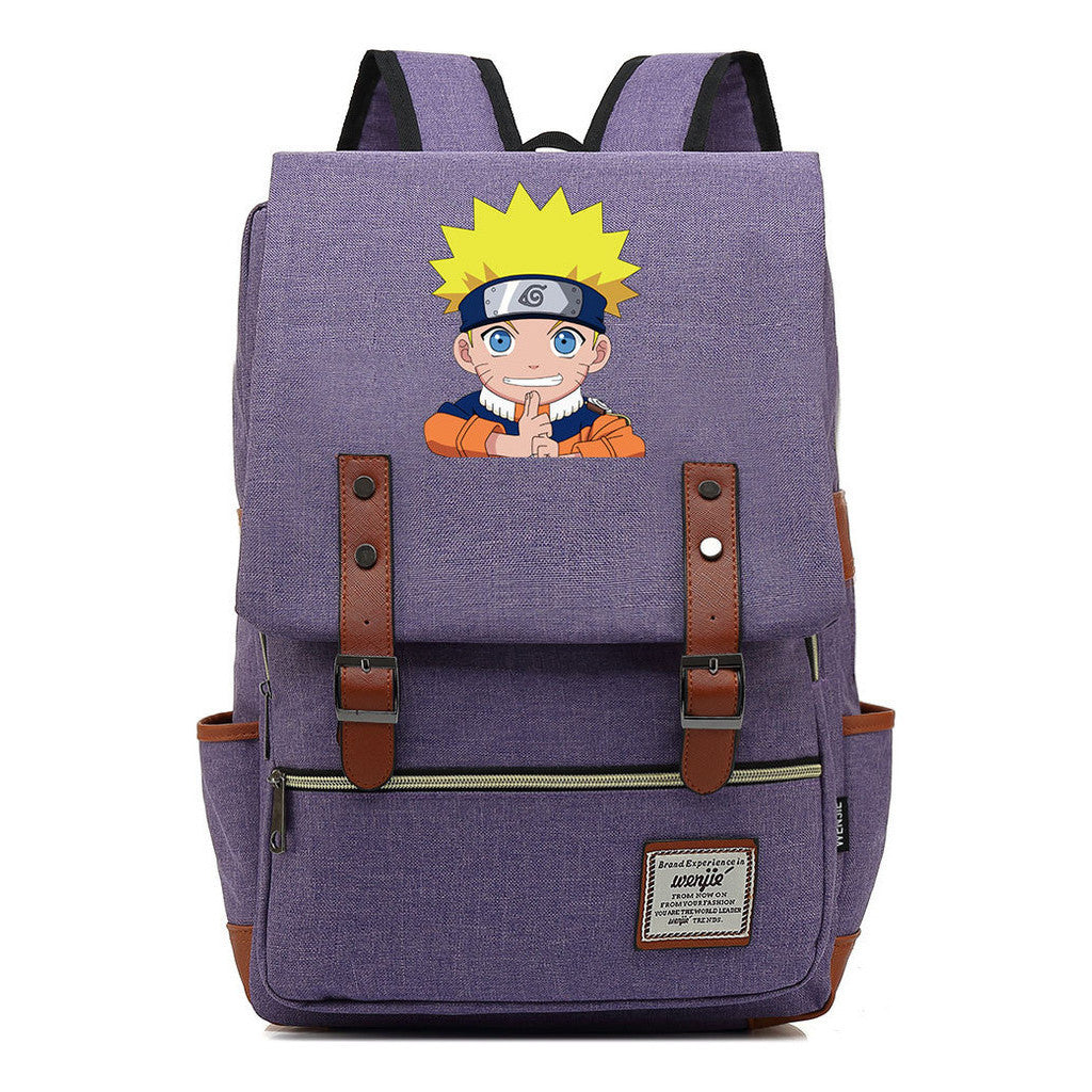 Naruto Printed Teenage Student Backpack For Men And Women, Casual Belt Buckle, Classic Backpack 38*27*12.5cm