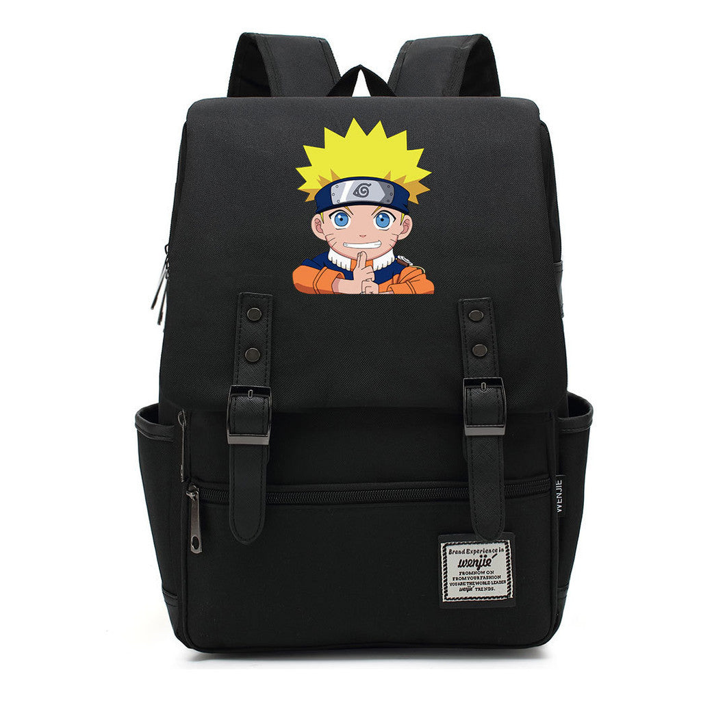 Naruto Printed Teenage Student Backpack For Men And Women, Casual Belt Buckle, Classic Backpack 38*27*12.5cm