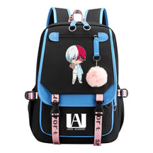 My Heroes Academy Usb Youth Student Backpack For Boys And Girls, Casual Woven Strap Flip Back Backpack