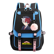 My Heroes Academy Usb Student Backpack, Casual Woven Strap Flip Back Backpack