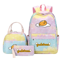 Egg Green Manga Student Girls School Bag Lunch Bag Three Piece Set Backpack Set