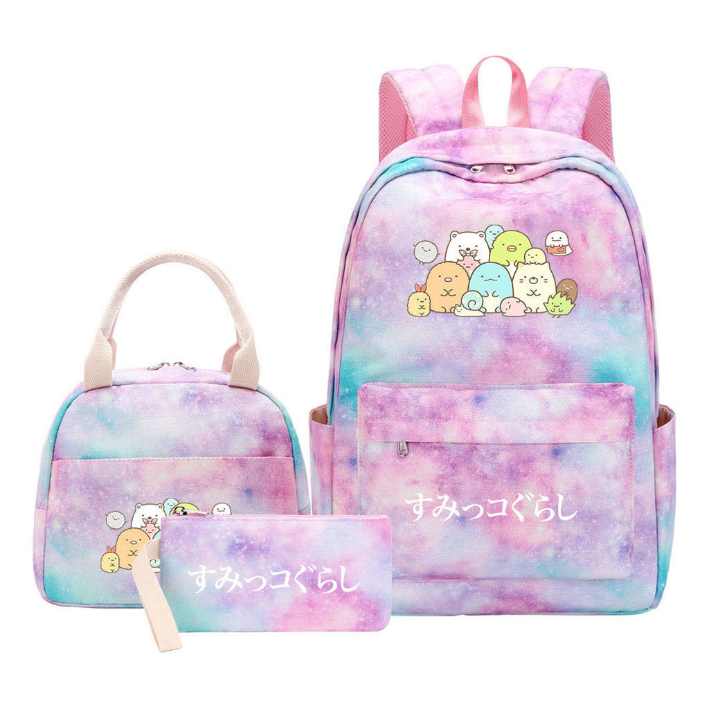 Corner Biology Student School Bag Lunch Bag Three Piece Set Backpack Set