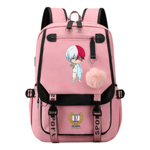 My Heroes Academy Usb Student Backpack, Casual Woven Strap Flip Back Backpack