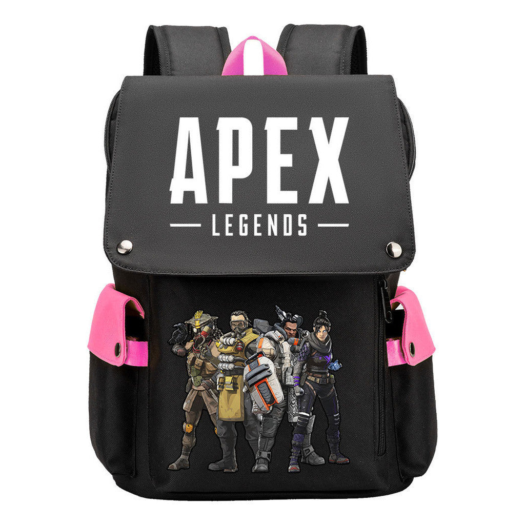 Apex Hero Print Usb Charging Cap Head Style Student School Bag Casual Backpack