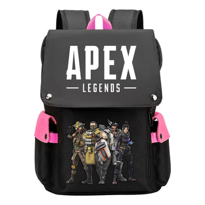 Apex Hero Print Usb Charging Cap Head Style Student School Bag Casual Backpack