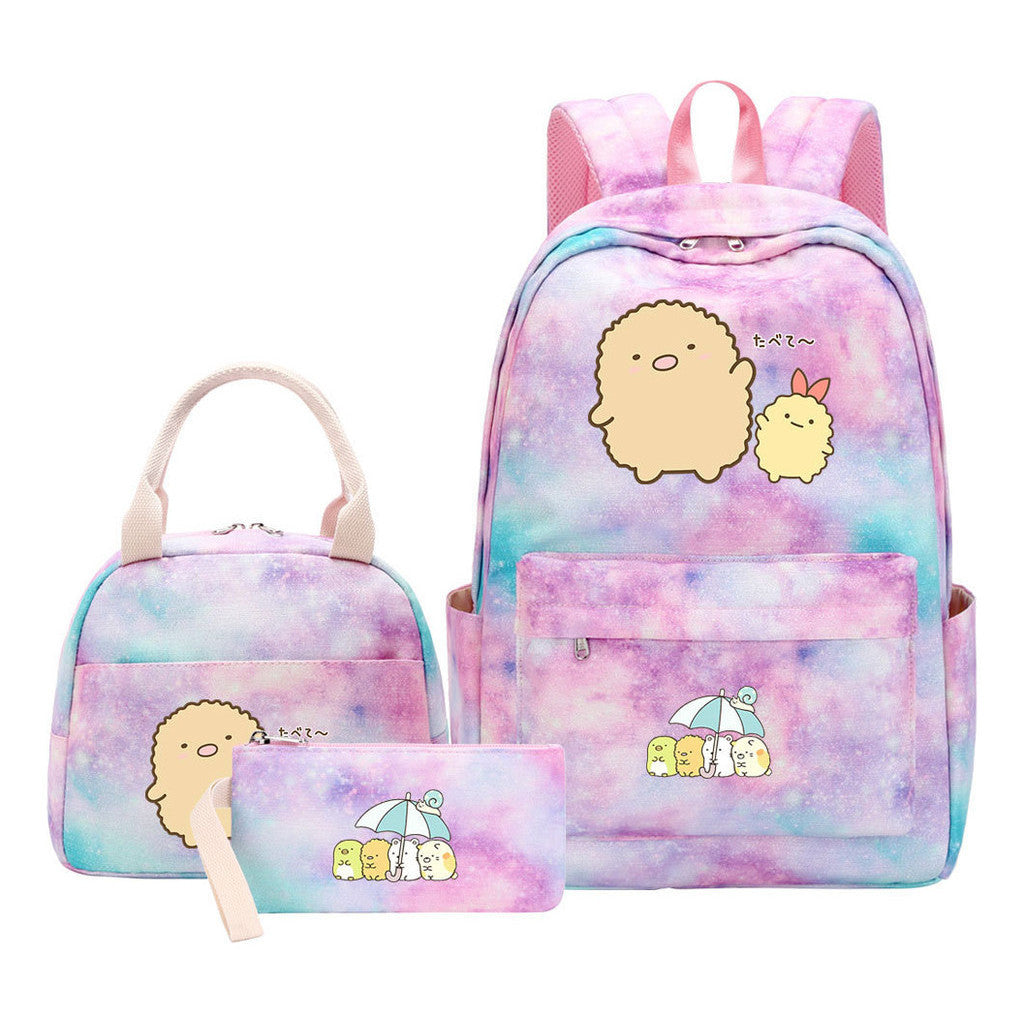 Game Corner Biology Youth School Bag Lunch Bag Three Piece Set Backpack Set