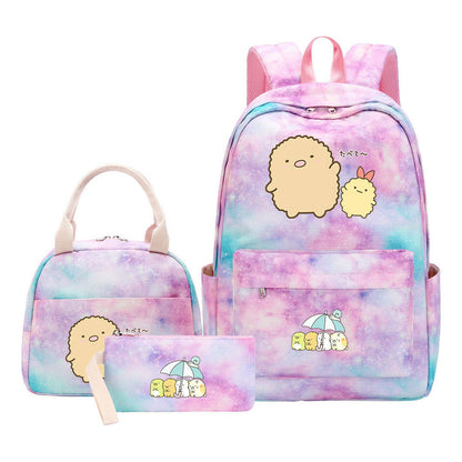 Game Corner Biology Youth School Bag Lunch Bag Three Piece Set Backpack Set