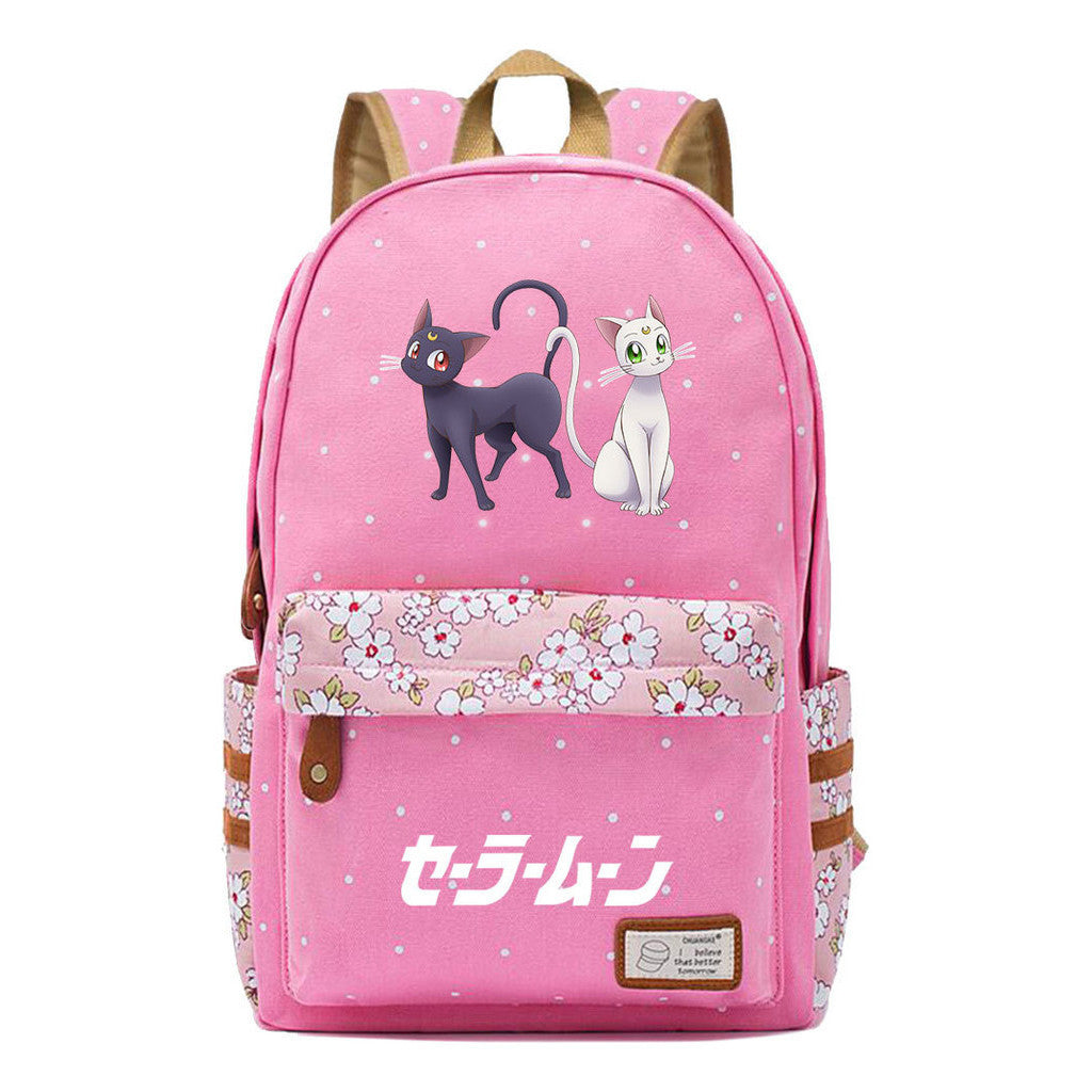 Anime Beauty Girl Warrior Student School Bag Fragmented Flower Boy's And Girl's Leisure Backpack