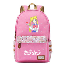 Anime Peripheral Beautiful Girl Warrior Student Backpack, Floral Casual Backpack