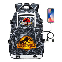 Jurassic Park Dinosaur Usb Youth School Bag Men's And Women's Backpack Leisure Travel Backpack