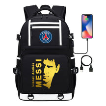 Gold Sports Football Star Printed Usb Youth School Bag Backpack Leisure Travel Backpack