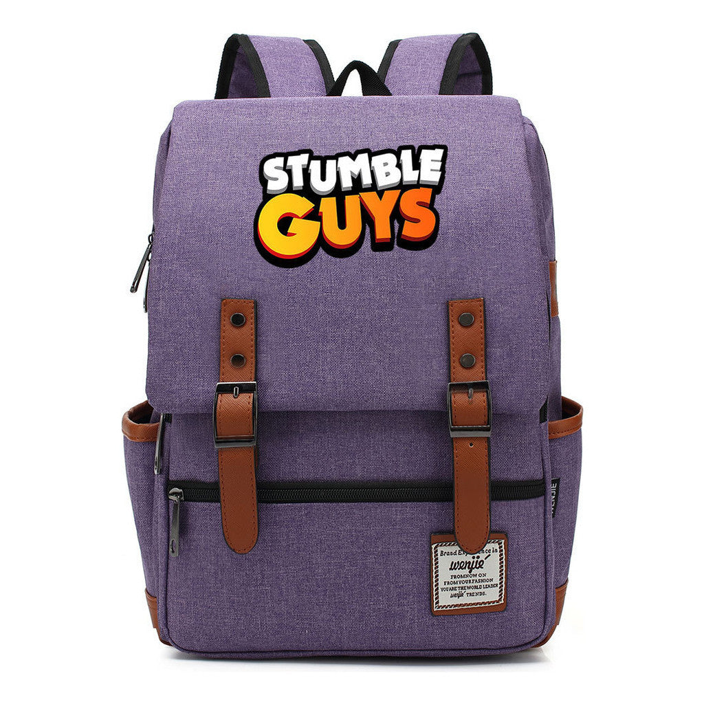 Printed Teenage Student Backpack With Casual Belt Buckle Backpack