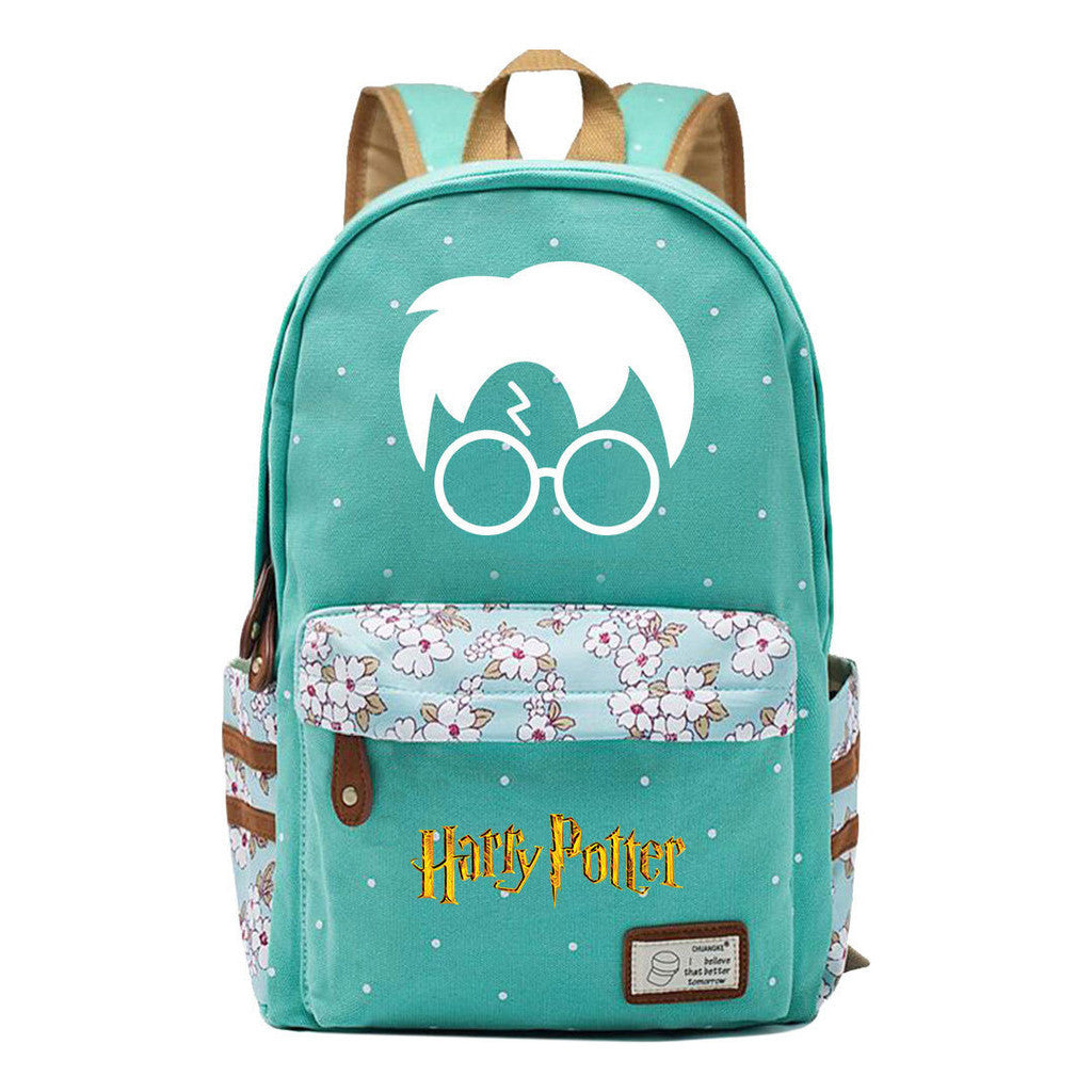 School Of Witchcraft And Wizardry Youth Student Backpack, Floral Canvas, Female Backpack