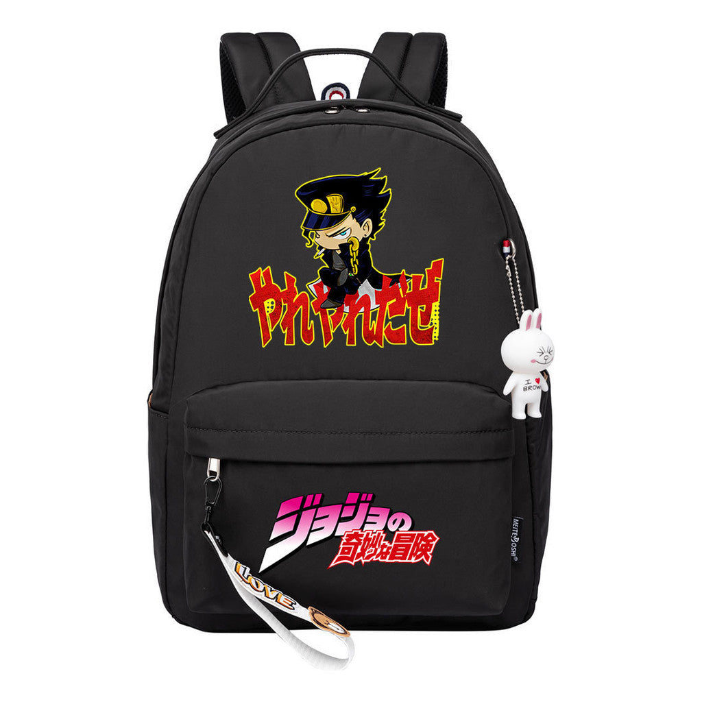 Comic Jojo's Wonderful Adventure Print Youth Student School Bag Leisure Bag Girl Backpack