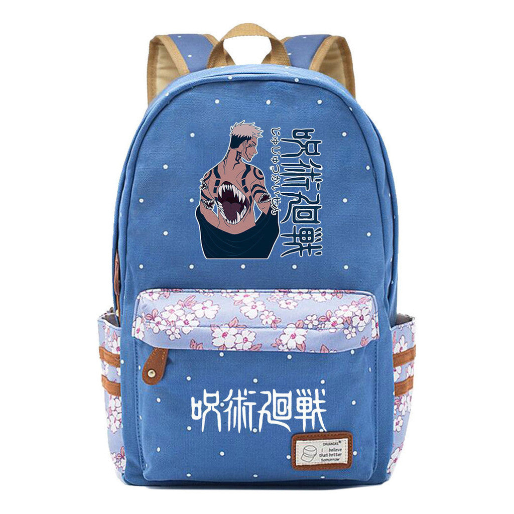 Cartoon Teenage Girl Student Backpack For Men And Women Casual Canvas Backpack