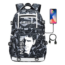 Sports Football Star Printed Usb Youth Student Backpack, Men's And Women's Backpack, Leisure Travel Bag