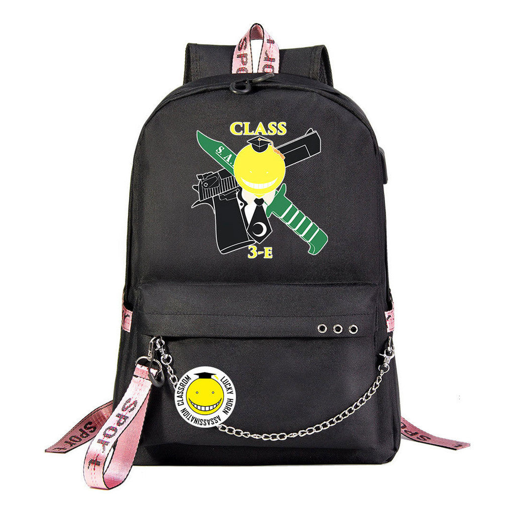 Anime Dark Usb Youth Student Backpack For Men And Women's Leisure Travel Backpack