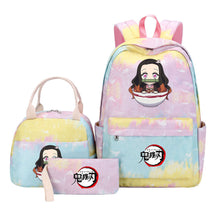 Cartoon Fashion Youth Student Girls School Bag Lunch Bag Three Piece Set Backpack