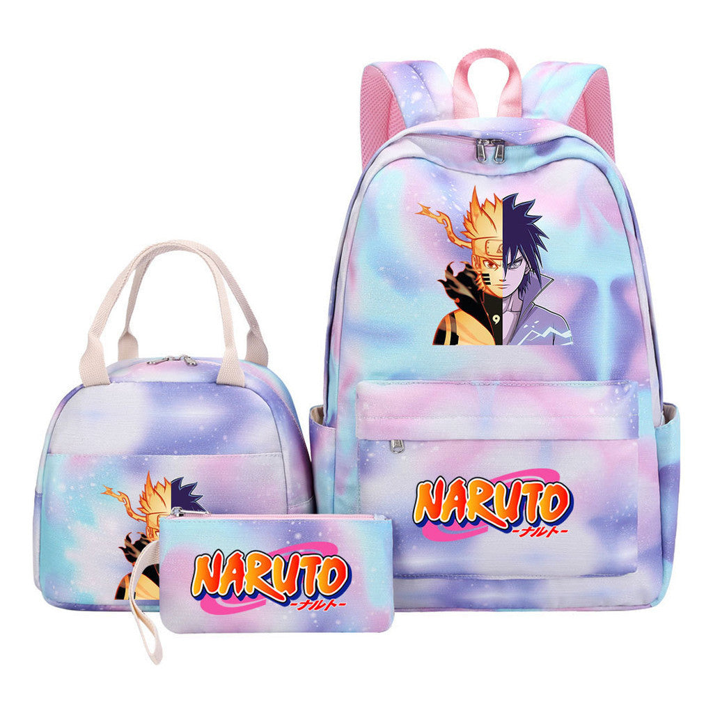 Naruto Student Girl Backpack Lunch Bag Three Piece Set Backpack Set