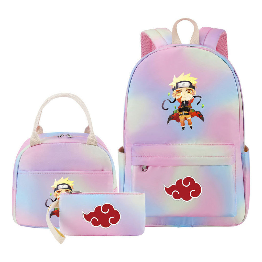 Naruto Girls School Bag Lunch Bag Three Piece Set Backpack Set