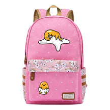 Cartoon Lazy Egg Printed Youth Student School Bag Fragmented Flower Boys And Girls Backpack