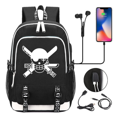 Pirate King Youth School Bag Usb Men's And Women's Leisure Backpack