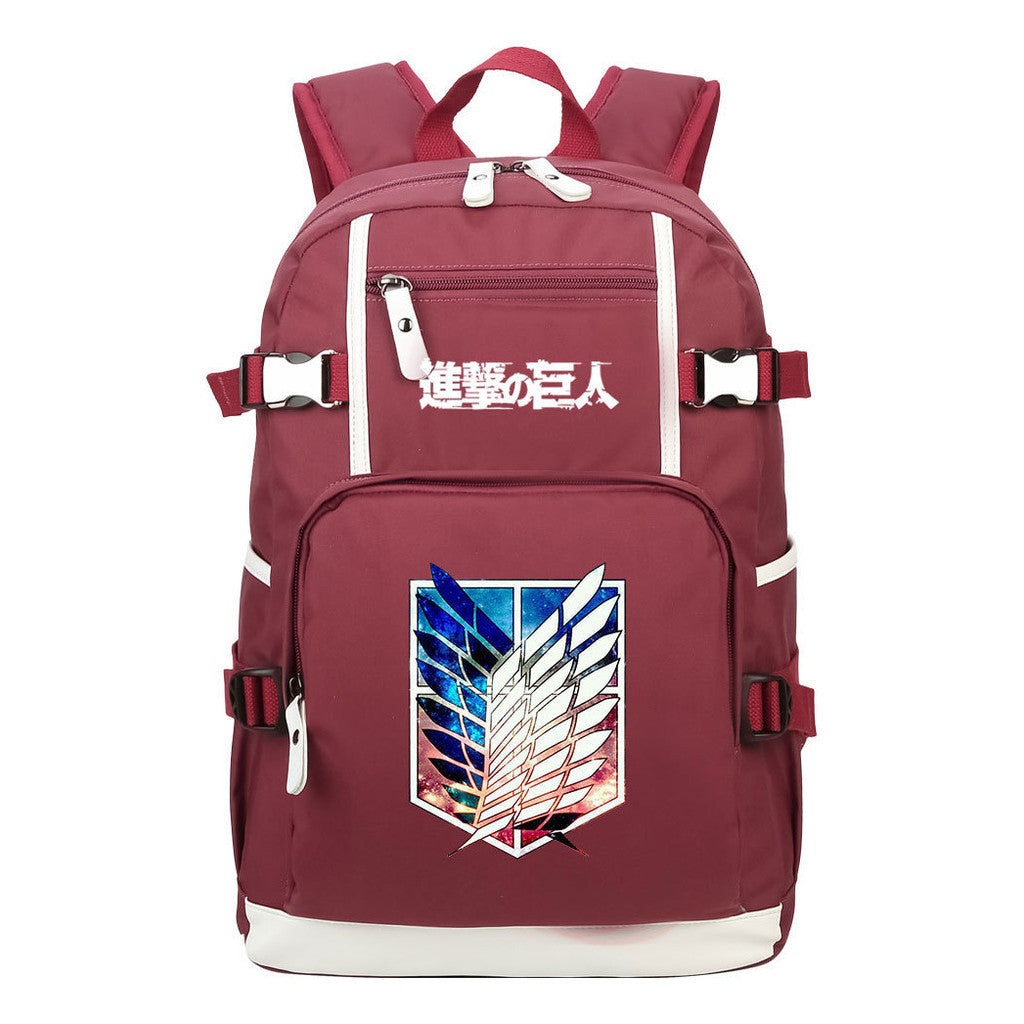 Giant Wings Of Cartoon And Anime Attack Youth Student Backpack, Leisure Travel Backpack