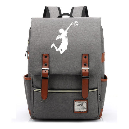 Volleyball Youth Printed Student School Bag Casual Belt Buckle Classic Backpack