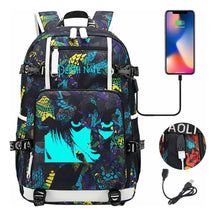 Blue Night Light Death Note Usb Youth Student School Bag Men's And Women's Leisure Travel Backpack