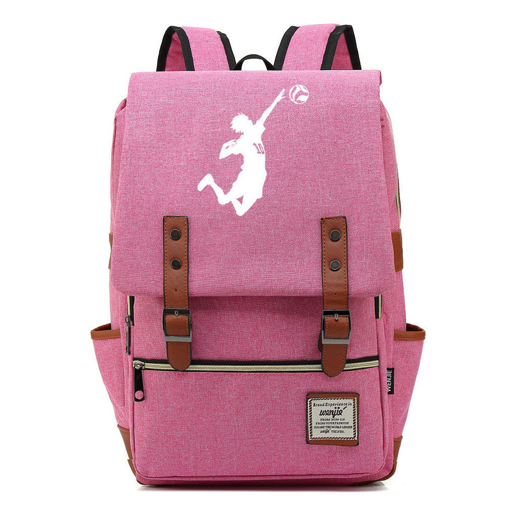 Volleyball Youth Printed Student School Bag Casual Belt Buckle Classic Backpack