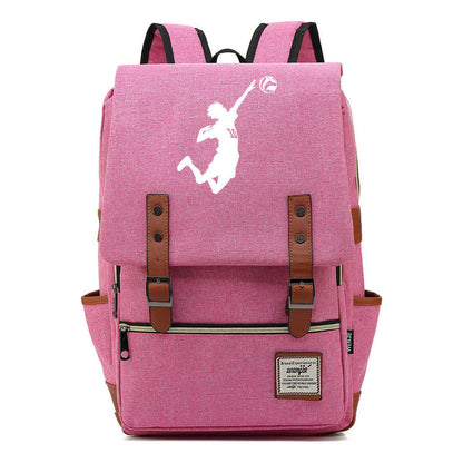 Volleyball Youth Printed Student School Bag Casual Belt Buckle Classic Backpack
