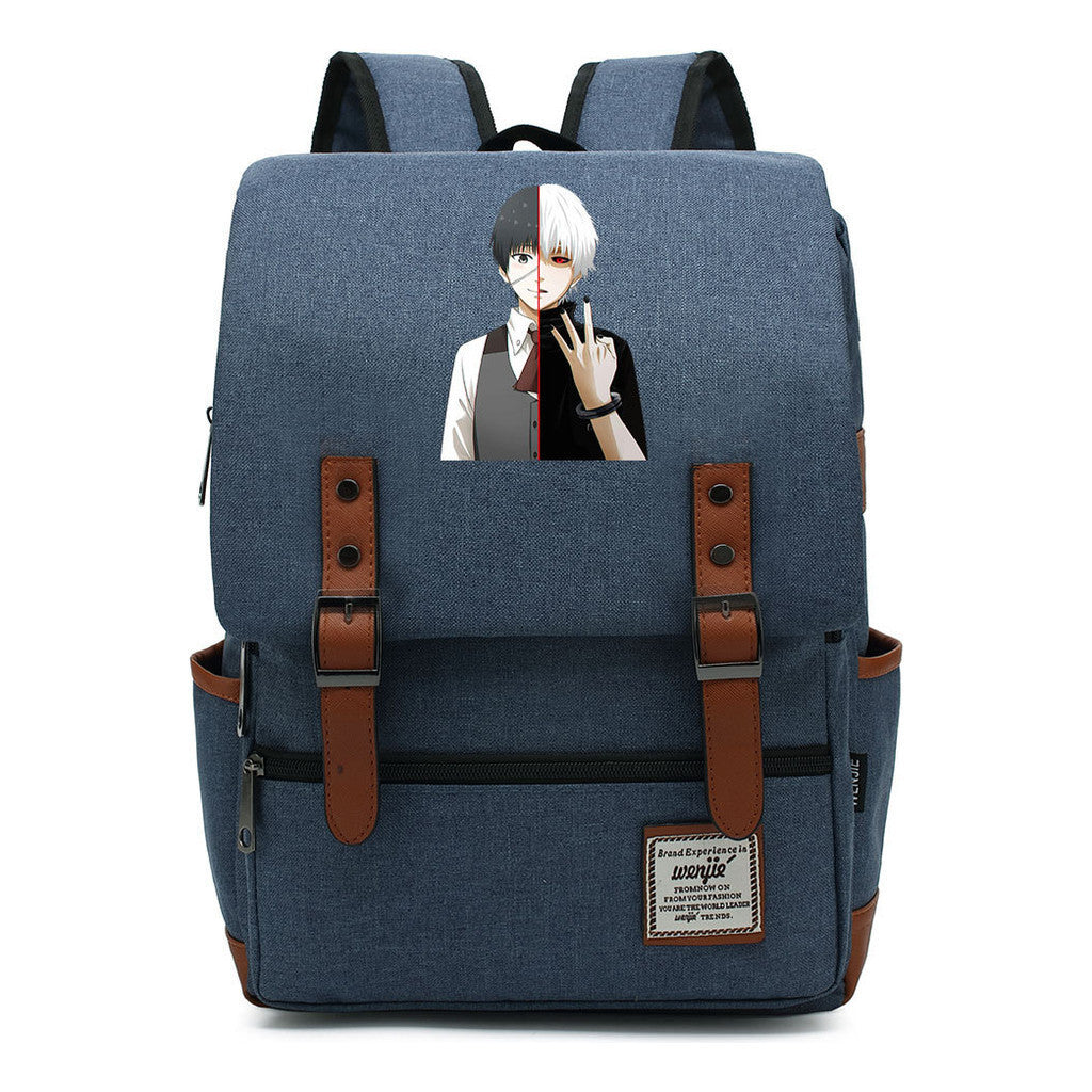 Tokyo Ghoul Student School Bag Men's And Women's Leisure Belt Buckle Backpack