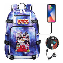Anime Dog Yaksha Usb Earbuds Youth Student Backpack Travel Backpack