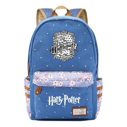 School Of Witchcraft And Wizardry Youth Student Backpack, Floral Canvas, Female Backpack