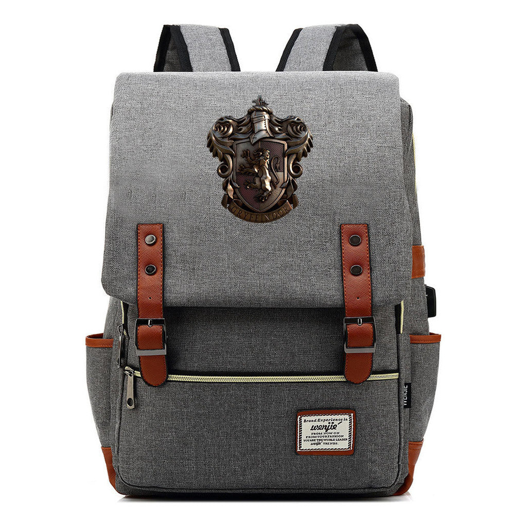 Academy Of Magic Teen Student School Bag Usb Casual Belt Buckle Backpack
