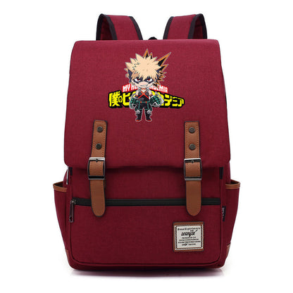 Anime My Heroes Academy Printed Youth Student Backpack Men's And Women's Leisure Belt Buckle Classic Backpack 38*27*12.5cm